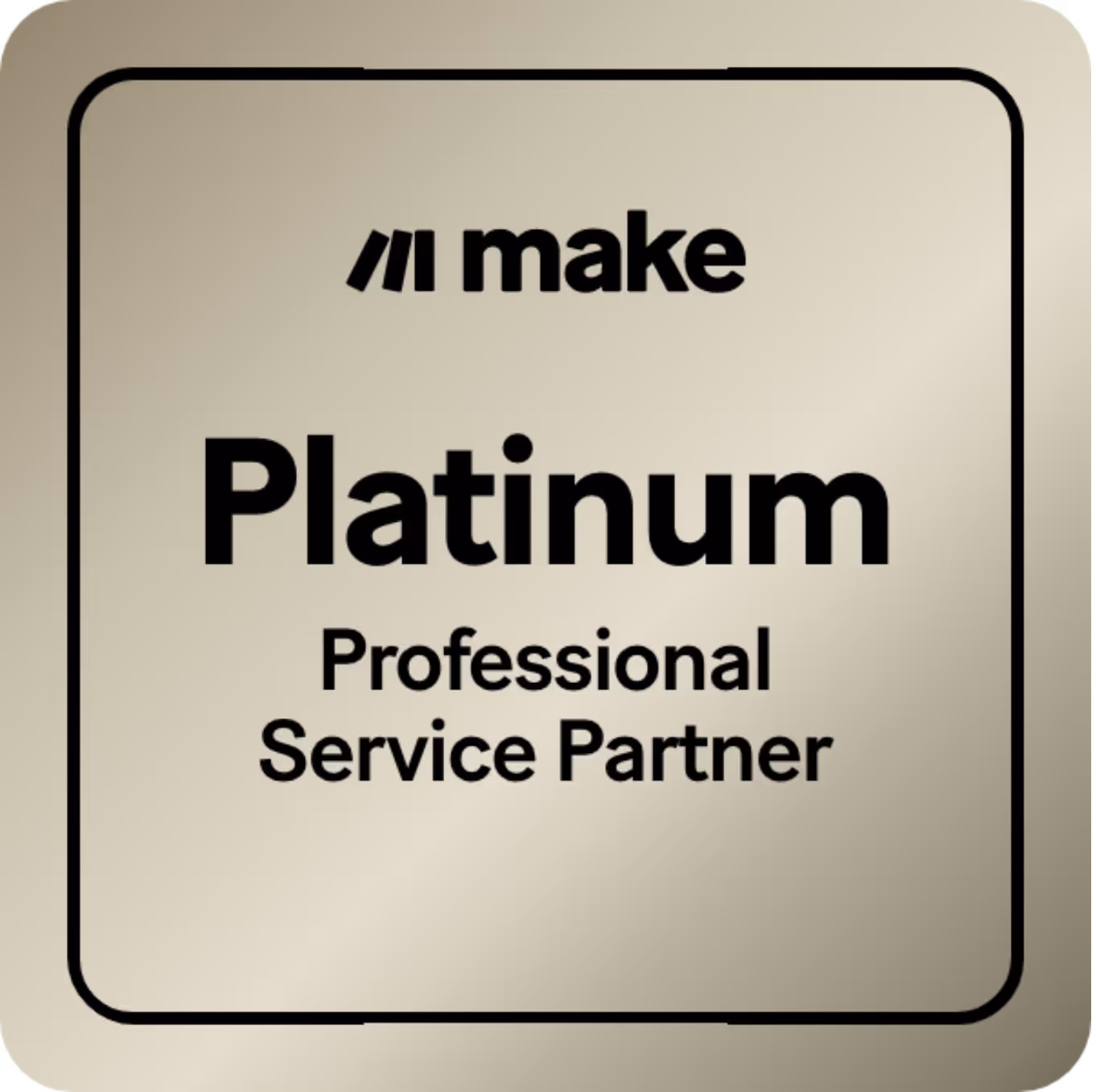 Insignă Make.com Platinum Partner